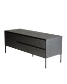 Meuble TV 1 porte 2 tiroirs Maxendre noir - 130x45x52 cm