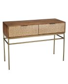 Console en bois de manguier 2 tiroirs Alix marron - 116x34x47 cm