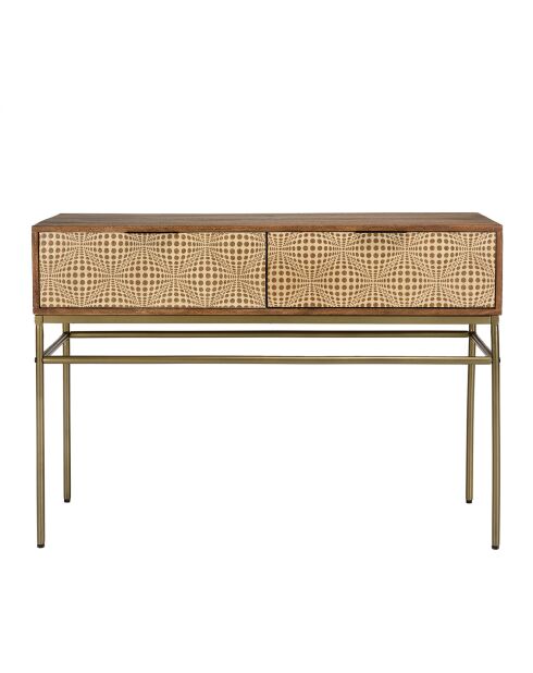 Console en bois de manguier 2 tiroirs Alix marron - 116x34x47 cm