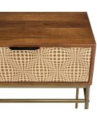 Console en bois de manguier 2 tiroirs Alix marron - 116x34x47 cm