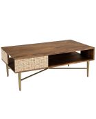 Table basse en bois de manguier 2 niches Alix marron - 116x65x47 cm