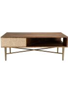 Table basse en bois de manguier 2 niches Alix marron - 116x65x47 cm