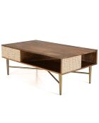 Table basse en bois de manguier 2 niches Alix marron - 116x65x47 cm