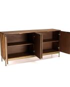 Buffet en bois de manguier 4 portes Alix marron - 165x46x72 cm