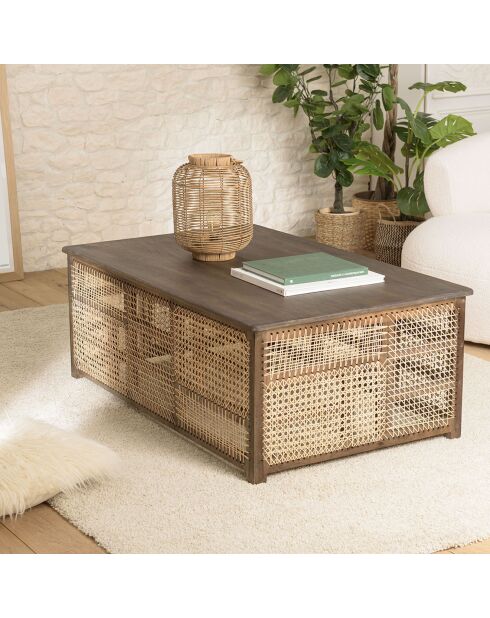 Table basse en bois de manguier Isa marron - 120x75x45 cm