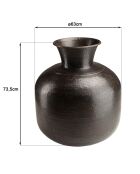 Vase effet martelé Honoré noir antique - D.63xH.74 cm