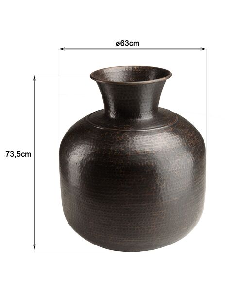 Vase effet martelé Honoré noir antique - D.63xH.74 cm