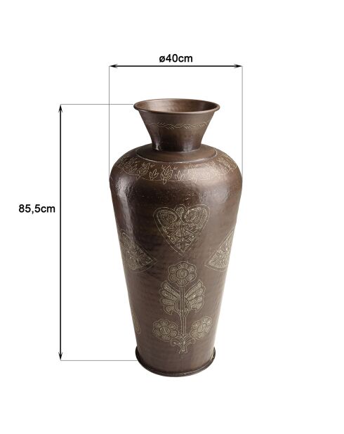 Vase patine antique Honoré cuivre foncé - D.40xH.85.5 cm