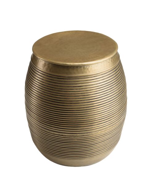 Table d'appoint strié Honora laiton foncé - D.41xH.47 cm