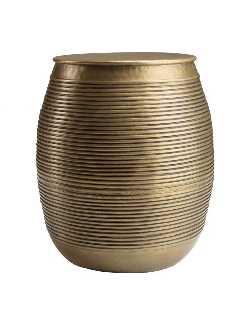 Table d'appoint strié Honora laiton foncé - D.41xH.47 cm