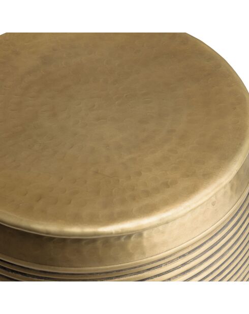 Table d'appoint strié Honora laiton foncé - D.41xH.47 cm