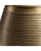 Table d'appoint strié Honora laiton foncé - D.41xH.47 cm