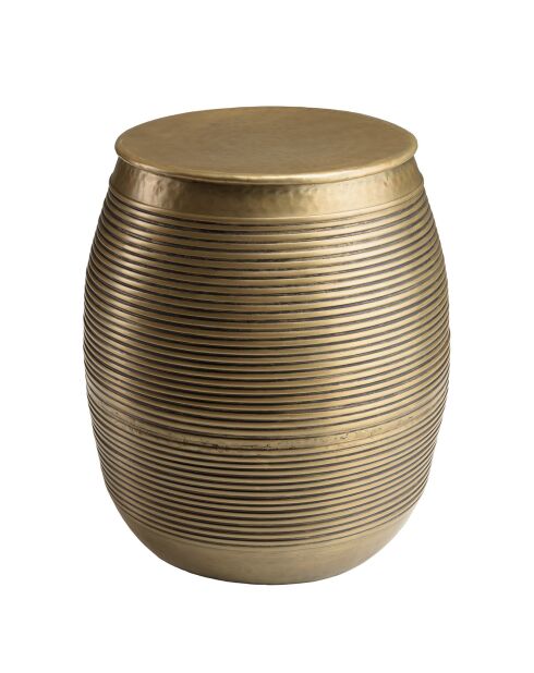 Table d'appoint strié Honora laiton foncé - D.41xH.47 cm