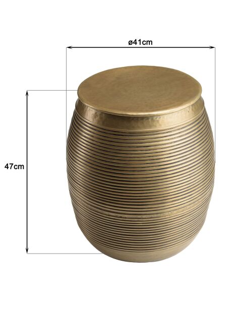Table d'appoint strié Honora laiton foncé - D.41xH.47 cm