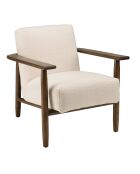 Fauteuil tissu bouclette Gaston écru - 74x86x81 cm