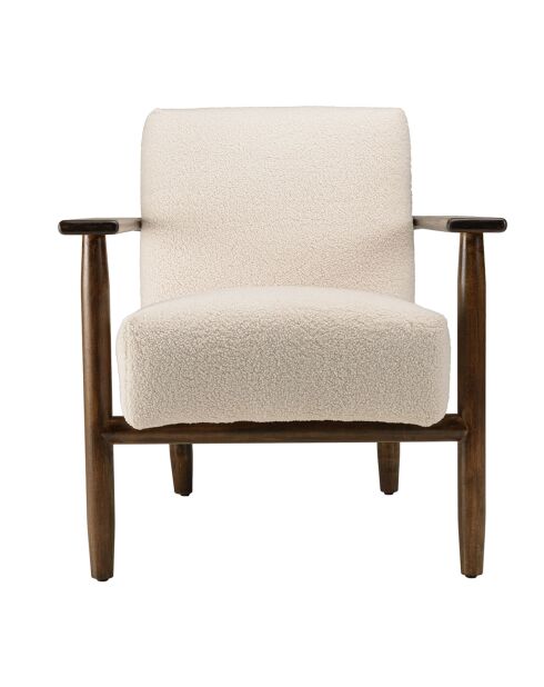 Fauteuil tissu bouclette Gaston écru - 74x86x81 cm