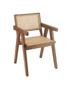 Fauteuil en bois d'Hévéa Albane beige - 51x53x82 cm