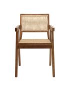 Fauteuil en bois d'Hévéa Albane beige - 51x53x82 cm