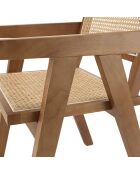 Fauteuil en bois d'Hévéa Albane beige - 51x53x82 cm