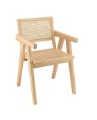 Fauteuil en bois d'Hévéa Albane chêne - 51x53x82 cm