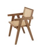 Fauteuil en bois d'Hévéa Albane beige - 51x53x82 cm