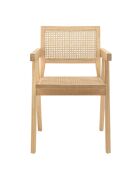 Fauteuil en bois d'Hévéa Albane chêne - 51x53x82 cm