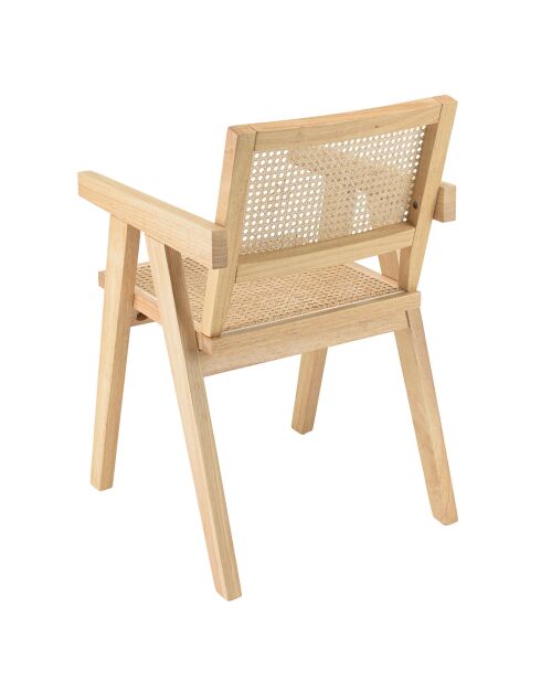 Fauteuil en bois d'Hévéa Albane chêne - 51x53x82 cm