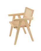 Fauteuil en bois d'Hévéa Albane chêne - 51x53x82 cm