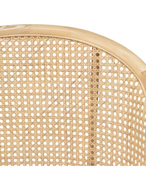 Sedia bassa in legno Hevea con tessuto riccio Albane bianco - 55x62x71 cm