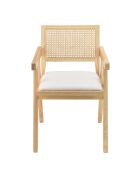 Fauteuil bois d'Hévéa Albane blanc - 51x53x82 cm