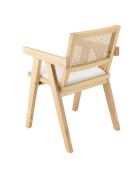 Fauteuil bois d'Hévéa Albane blanc - 51x53x82 cm