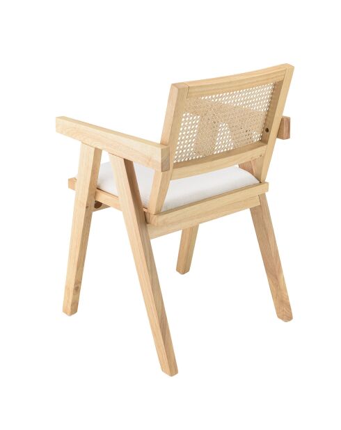 Fauteuil bois d'Hévéa Albane blanc - 51x53x82 cm