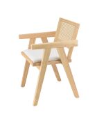 Fauteuil bois d'Hévéa Albane blanc - 51x53x82 cm