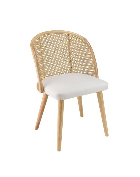 Chaise en bois d'Hévéa Albane blanche - 57x57x83 cm