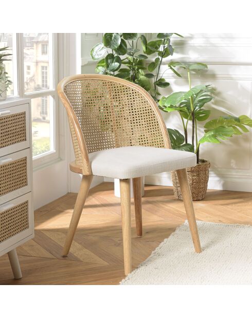 Chaise en bois d'Hévéa Albane blanche - 57x57x83 cm