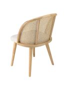 Chaise en bois d'Hévéa Albane blanche - 57x57x83 cm