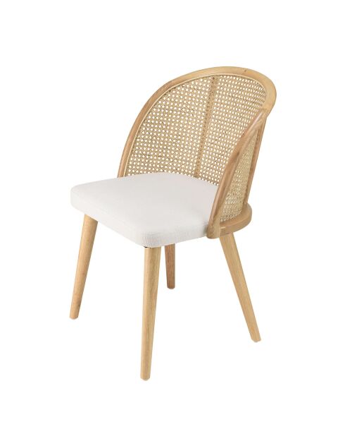 Chaise en bois d'Hévéa Albane blanche - 57x57x83 cm