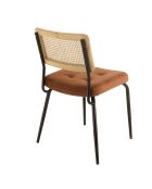 2 Chaises en Velours Albane orange/noir - 55x55x81 cm