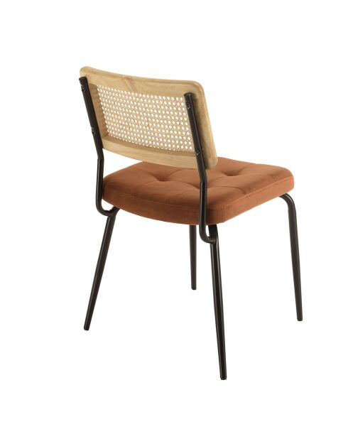 2 Chaises en Velours Albane orange/noir - 55x55x81 cm