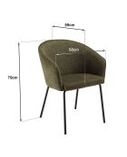 2 Chaises Ulysse olive/noir - 58x59x79 cm