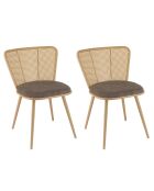 2 Chaises Léa taupe - 55x60x78 cm