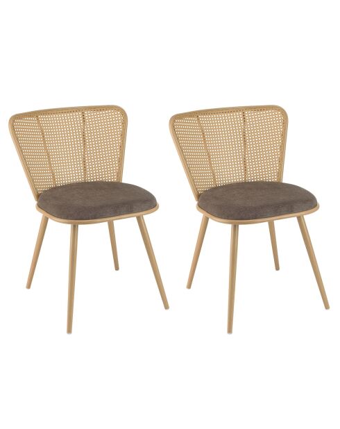 2 Chaises Léa taupe - 55x60x78 cm