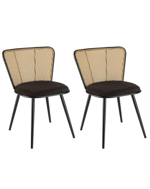 2 Chaises Léa noires - 55x60x78 cm