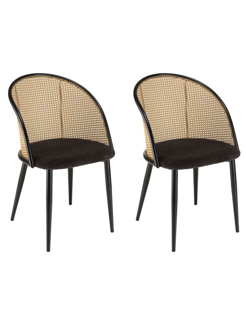 2 Fauteuils Léa noirs - 52x55x82 cm