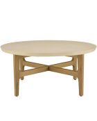 Table basse ronde Grégoire chêne/beige - D.90xH.41 cm