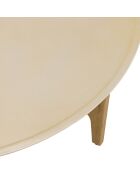 Table basse ronde Grégoire chêne/beige - D.90xH.41 cm