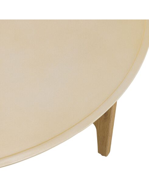 Table basse ronde Grégoire chêne/beige - D.90xH.41 cm