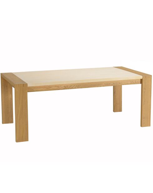 Table à manger plateau encastré Grégoire chêne/beige - 200x100x77 cm