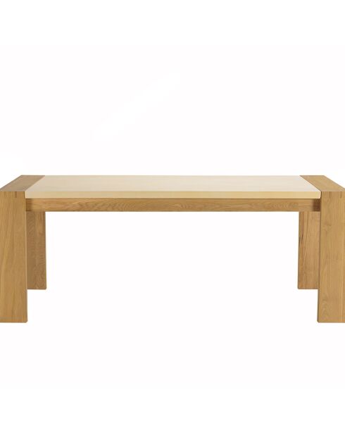 Table à manger plateau encastré Grégoire chêne/beige - 200x100x77 cm