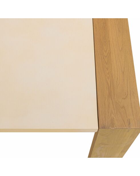 Table à manger plateau encastré Grégoire chêne/beige - 200x100x77 cm